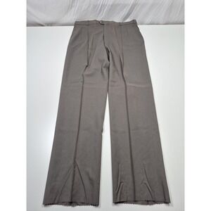 VTG John Alexander Dress Pants Mens 40x36 Brown Wool Pleated Unhemmed USA